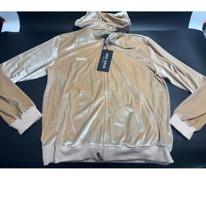 Guapi NEW Limited Edition Skull Mask Rhinestone Full Zip Hoodie Beige 3XL 34/100